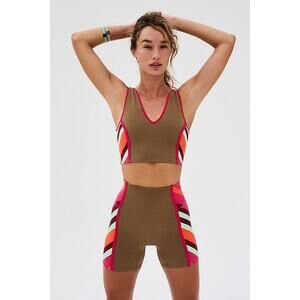 New FREE PEOPLE MOVEMENT Never Better Colorblock Bike Shorts $48 SMALL Moonrock